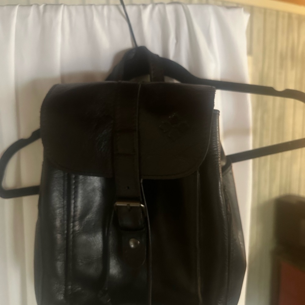Patricia Nash Black Leather Backpack Sleek Design